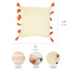 Hand-Woven Orange Peach Boho Moroccan Decorative Throw Pillow - 17x17